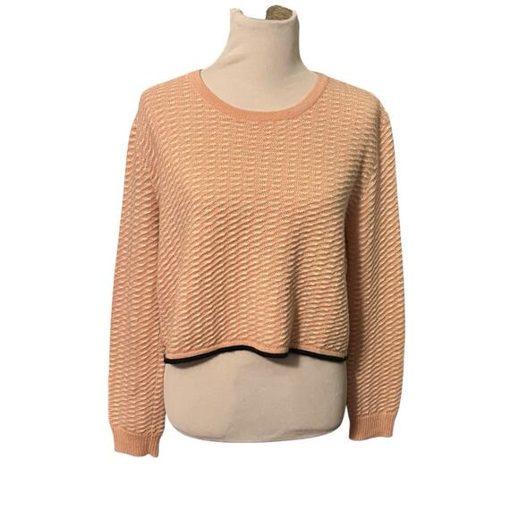 RACHEL COMEY 100% Baby Alpaca Sweater •M• Peach Beige Neutral Crewneck $595 - Picture 2 of 11